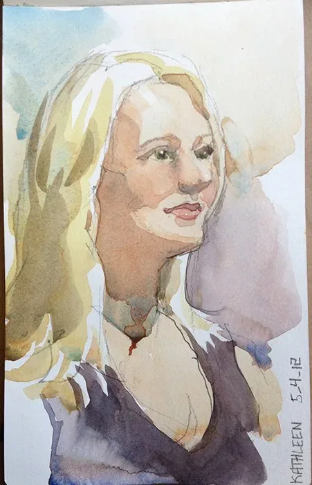 Kathleen, watercolor on paper, 2013