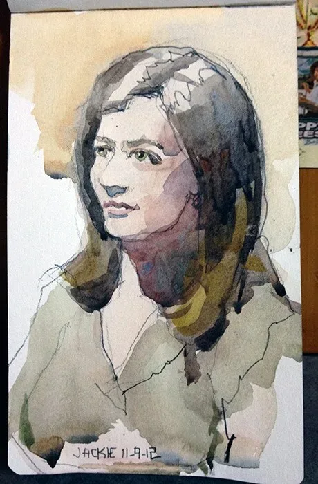 Jackie, watercolor on paper, 2013