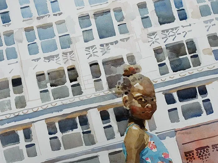 May Company Building, watercolor on paper, 2013