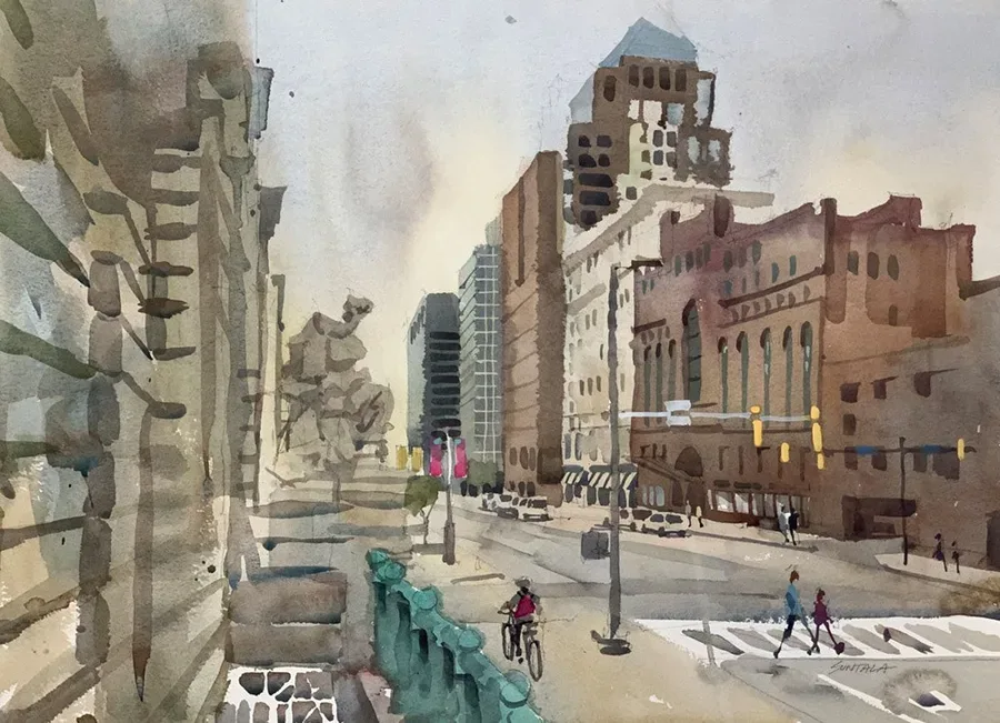 Looking east on Superior from the Metzenbaum courthouse