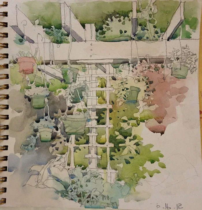 Gardenview, watercolor on paper, 2013