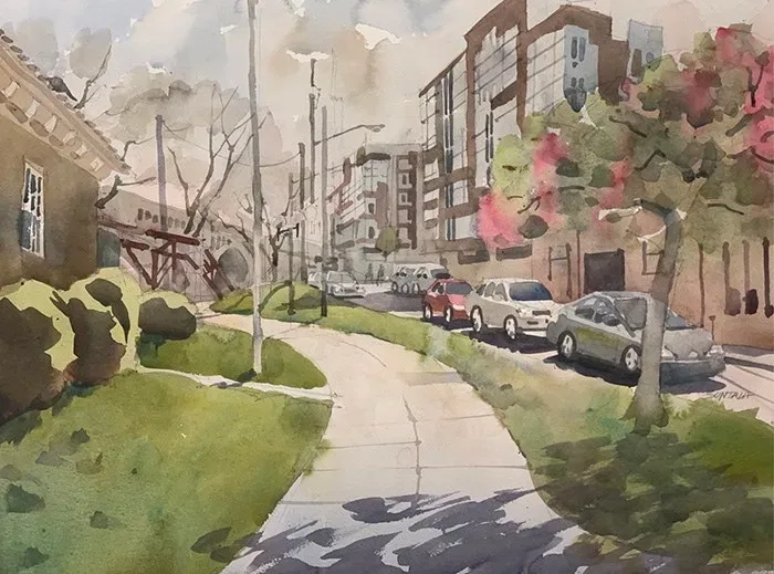 Stonebridge, watercolor on paper, 2020
