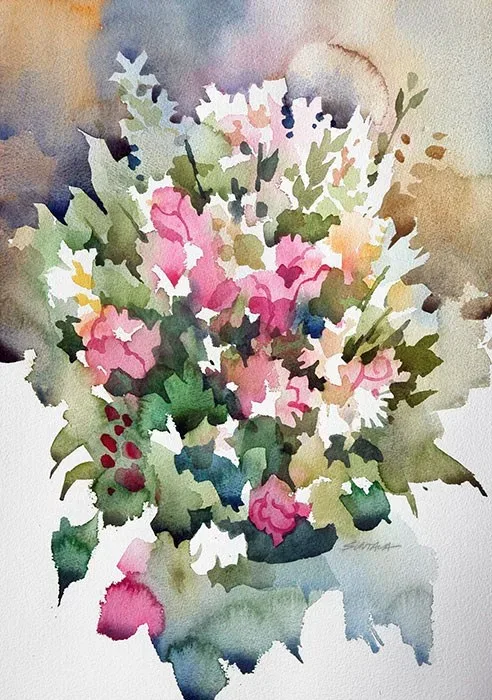 An Explosion of Color, watercolor on paper, 2013