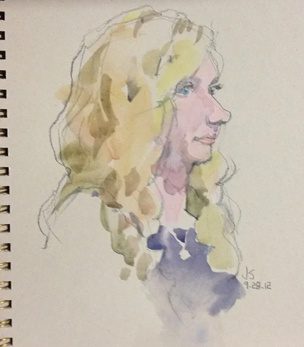 Melissa 2, watercolor on paper, 2013