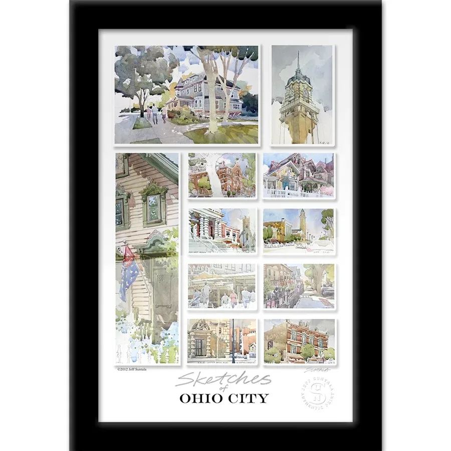 Sketches of Ohio City, watercolor on paper, 2013