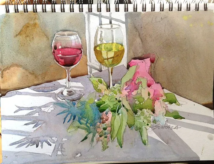 St. Joseph Vineyard sketch, watercolor on paper, 2013