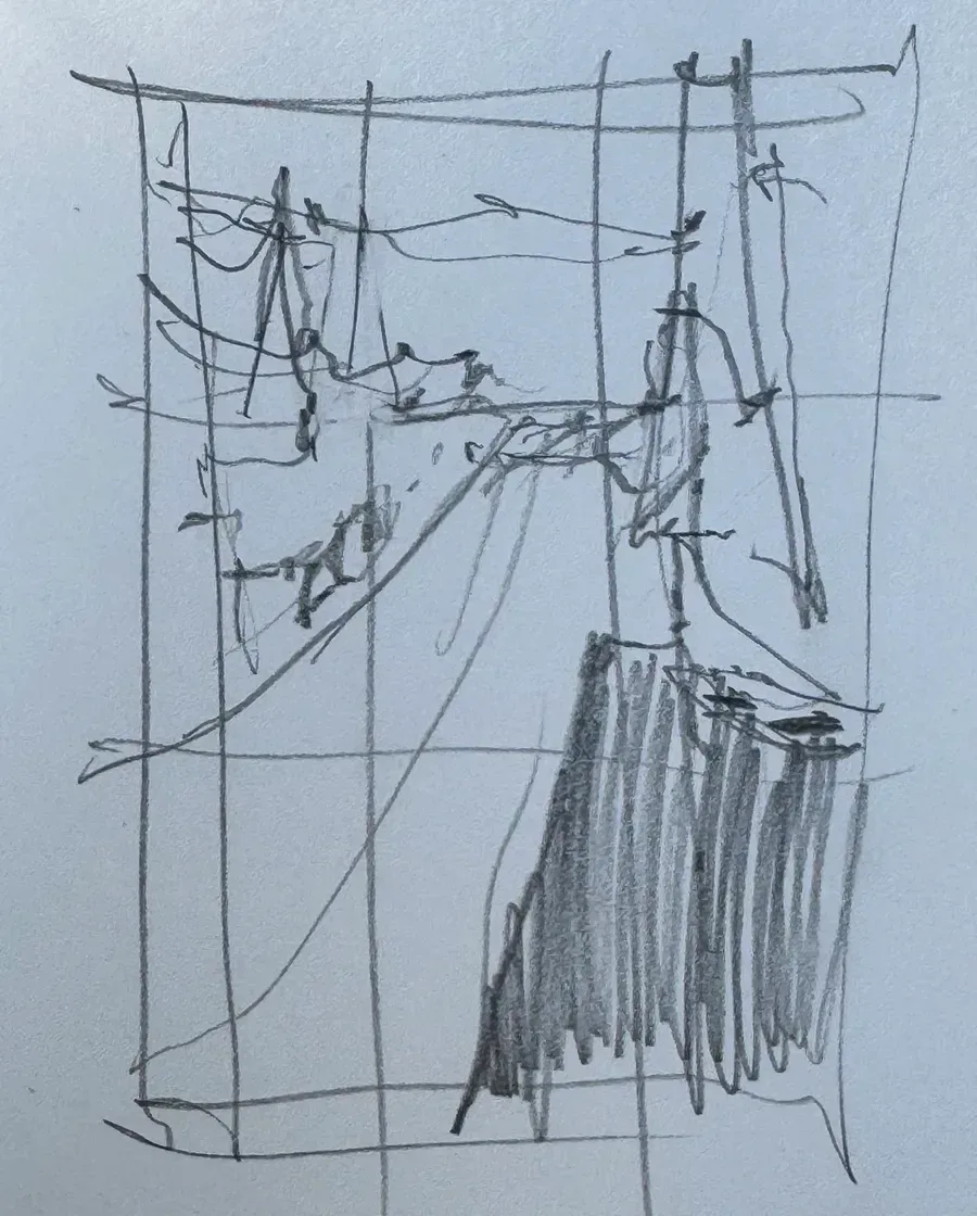 rough thumbnail of painting "25 MPH"