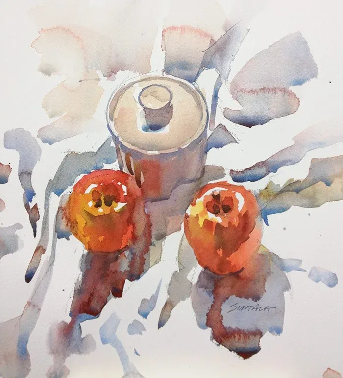 Still Life With Sugar Bowl, watercolor on paper, 2013