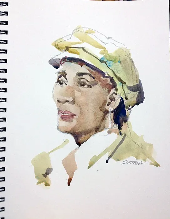 Sylvia, watercolor on paper, 2013