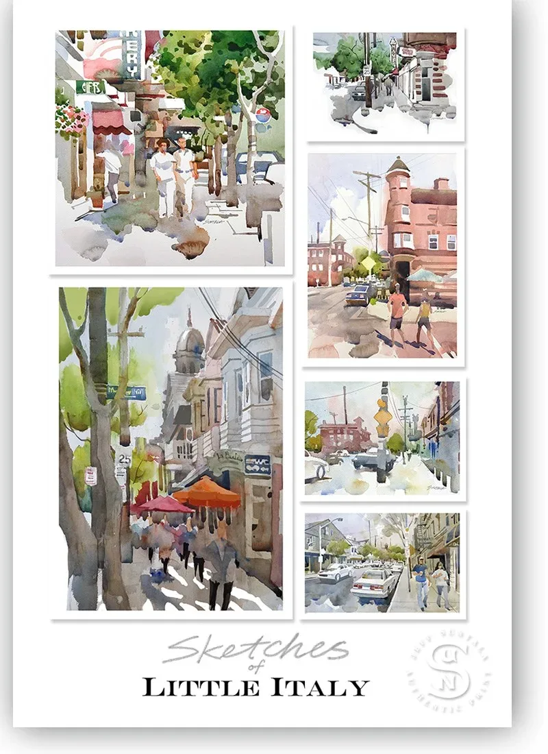 Sketches of Little Italy 13x19 Print