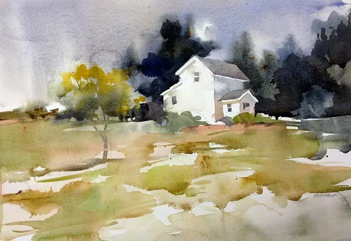 Drake Ave. Strongsville, watercolor on paper, 2013
