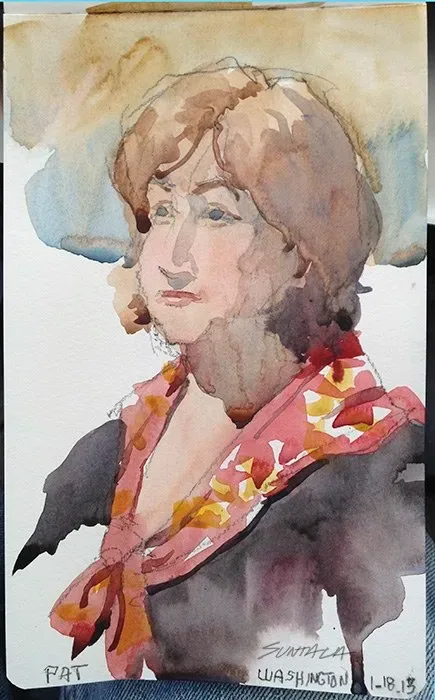 Pat, watercolor on paper, 2013
