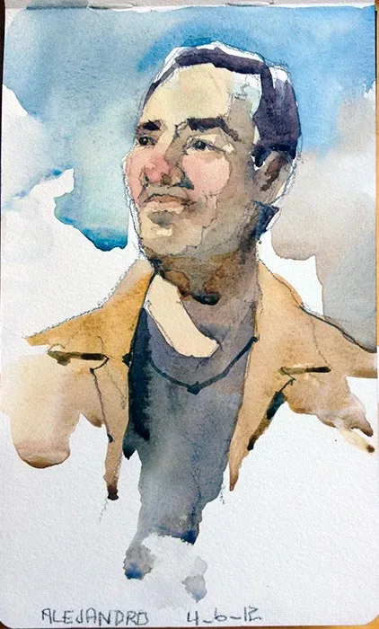 Alejandro, watercolor on paper, 2013