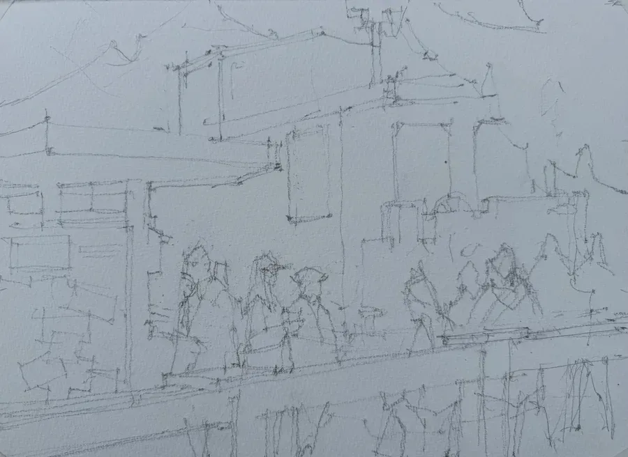 Pencil stage of final painting