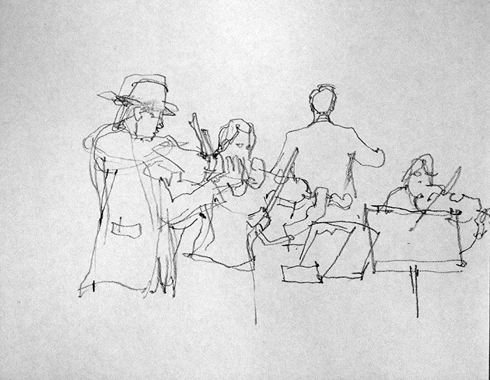 Xibus Concert Sketch, pencil on paper, 2013