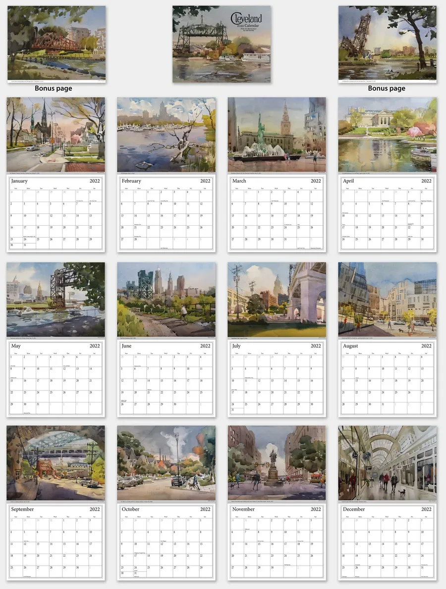 2022 Plein Air Cleveland Calendar, view 2