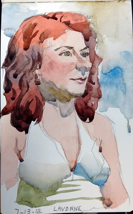 Lavonne, watercolor on paper, 2013
