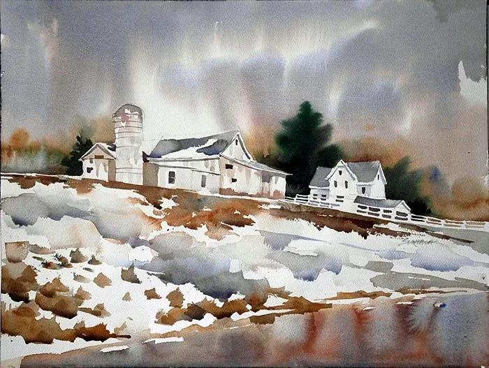 Dark Clouds, watercolor on paper, 2013