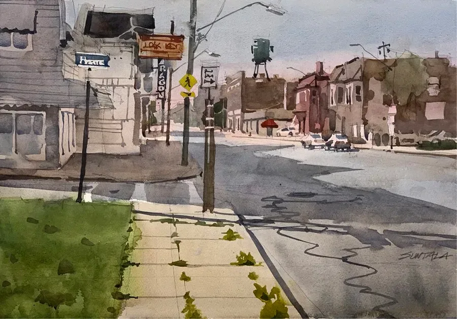 Looking south on W 25th Street by Prame Rd