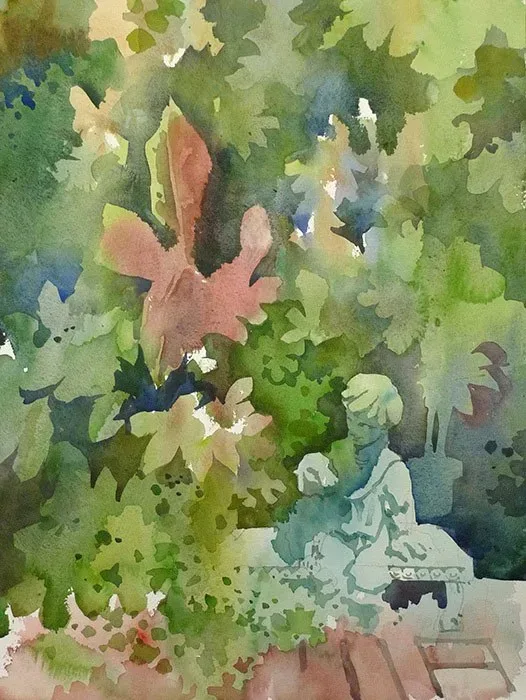 Midday at Gardenview, watercolor on paper, 2013