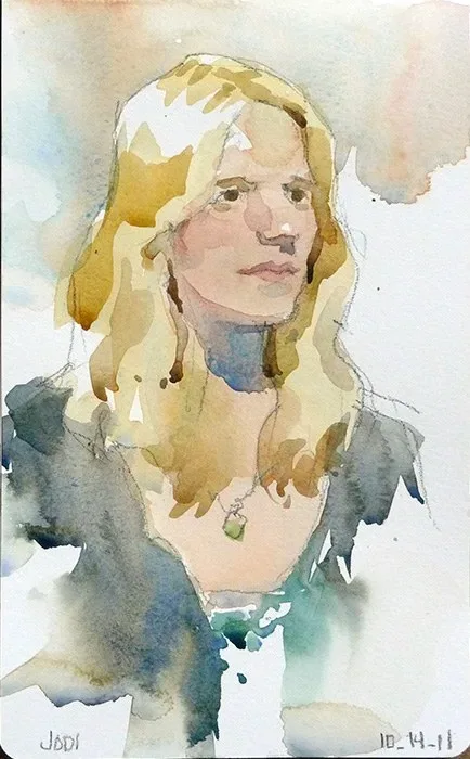 Jodi, watercolor on paper, 2013