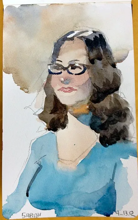 Sarah, watercolor on paper, 2013