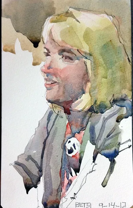 Betsi, watercolor on paper, 2013
