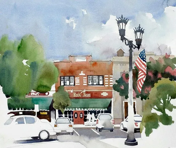 The Book and Bean, watercolor on paper, 2013
