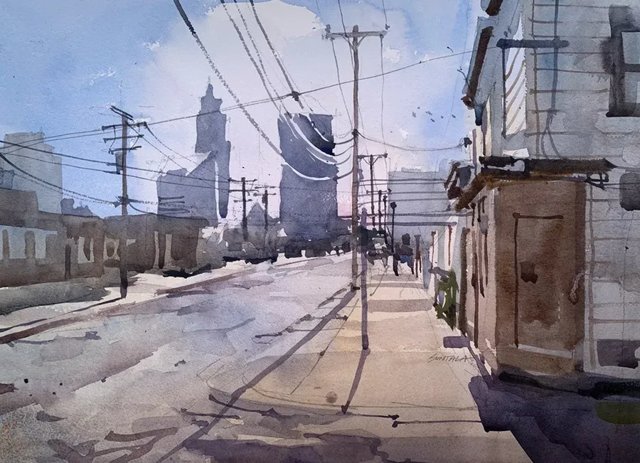 Looking west on Hamilton Avenue.
