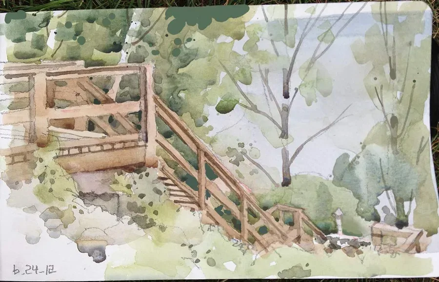 Lake Erie, watercolor on paper, 2013