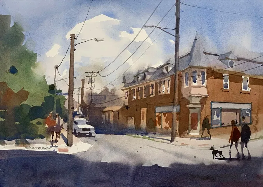 Street scene of Gertrude Ave and E 65th St, Slavic Village Cleveland, OH