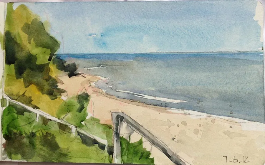 Lake Erie, watercolor on paper, 2013