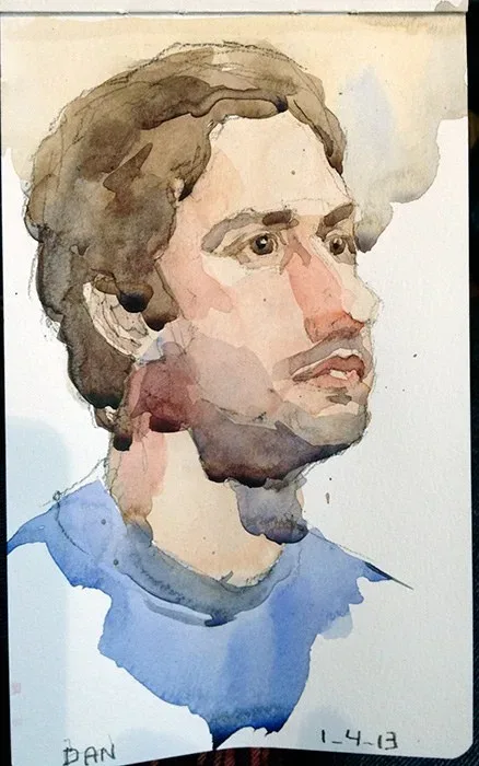 Dan, watercolor on paper, 2013