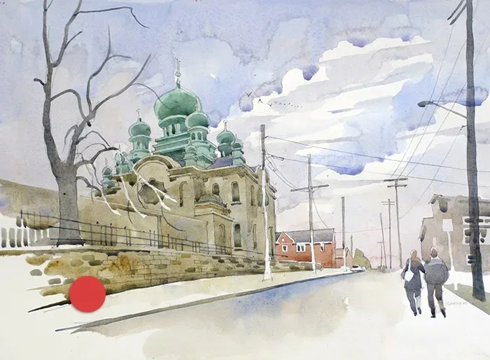 St. Theodosius, watercolor on paper, 2013