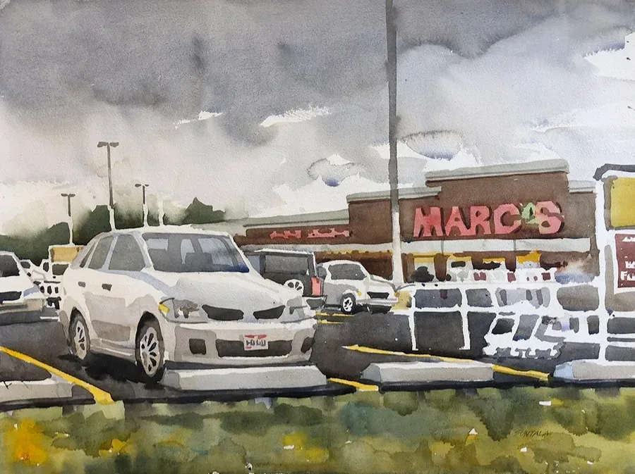 Plein air parking lot