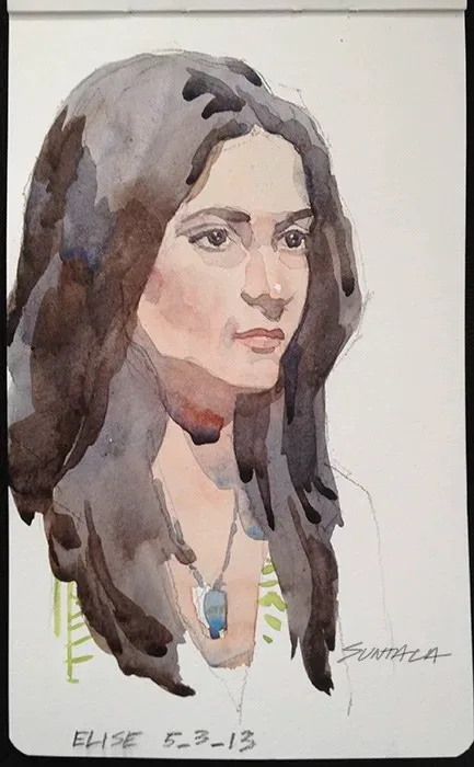 Elise, watercolor on paper, 2013