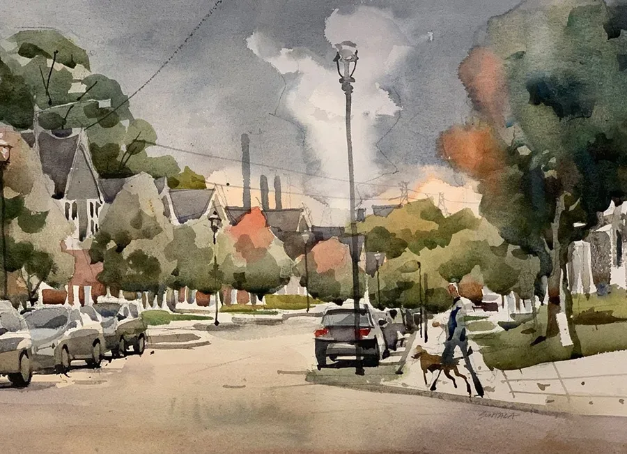 Looking south from the corner of Marquardt and W. 5th st.