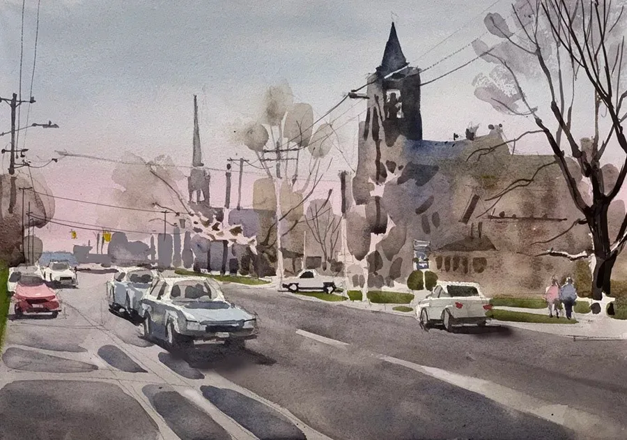 Looking south on W 14th Street, Tremont.