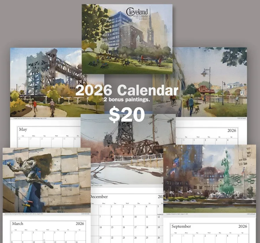 2026 Plein Air Watercolor Cleveland Calendar