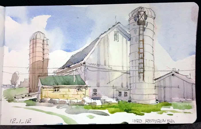 Remsen Road, Medina, OH, watercolor on paper, 2013