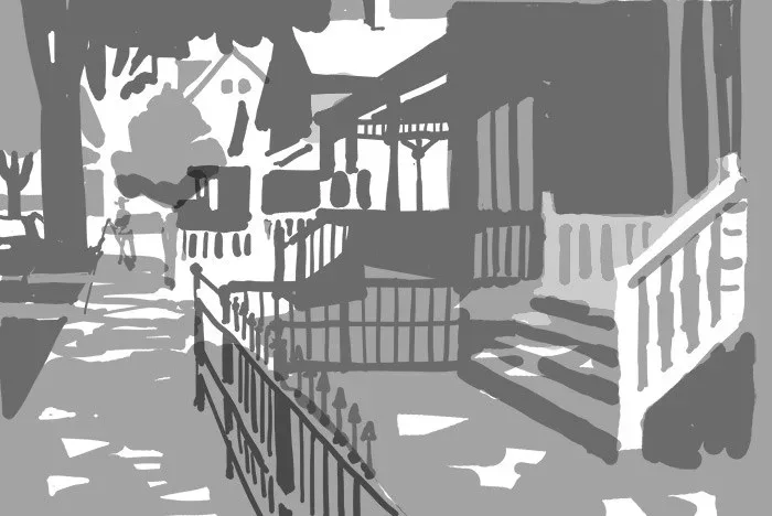 Ohio City Value Study, pencil on paper, 2013