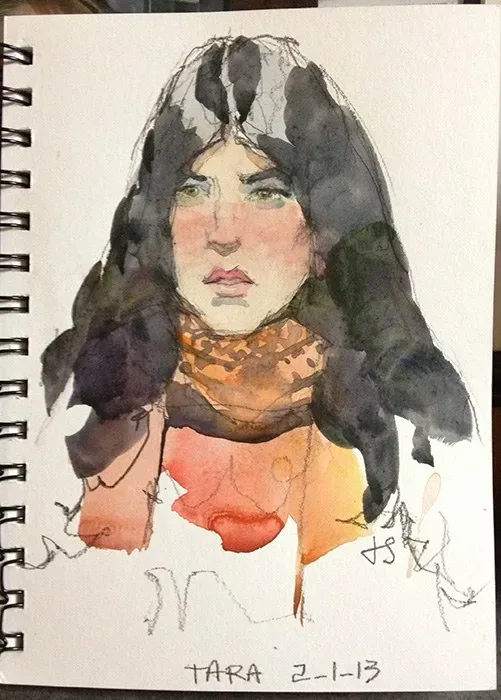 Tara 2, watercolor on paper, 2013