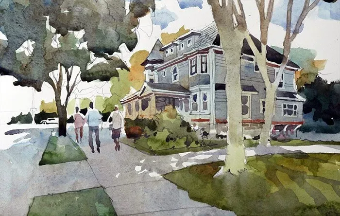 The House on Jay Ave., watercolor on paper, 2020