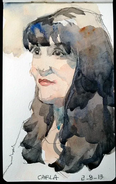 Carla, watercolor on paper, 2013