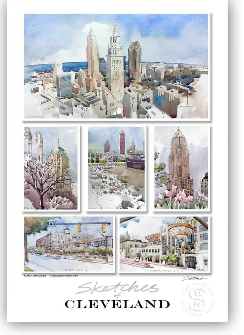Sketches of Cleveland III 13x19 Print