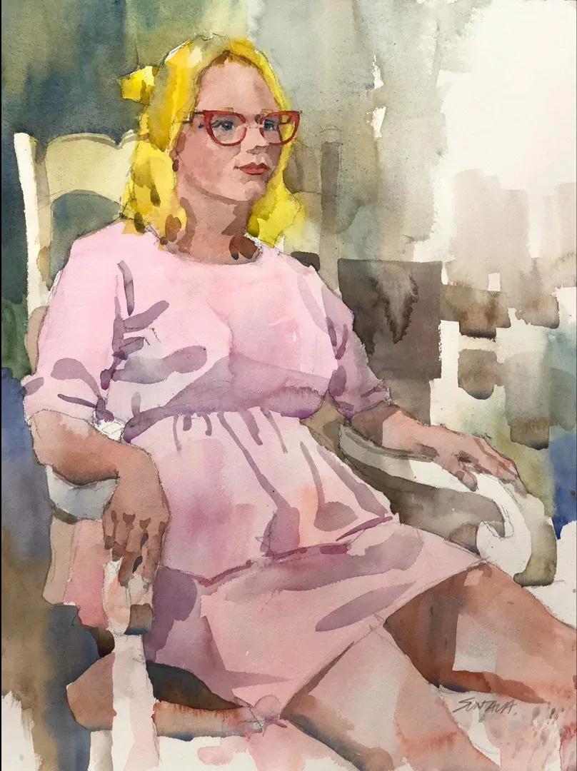 Portrait of seated woman