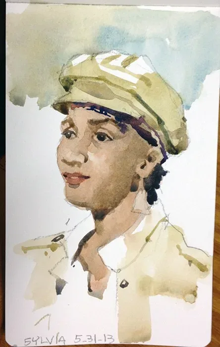 Sylvia, watercolor on paper, 2013