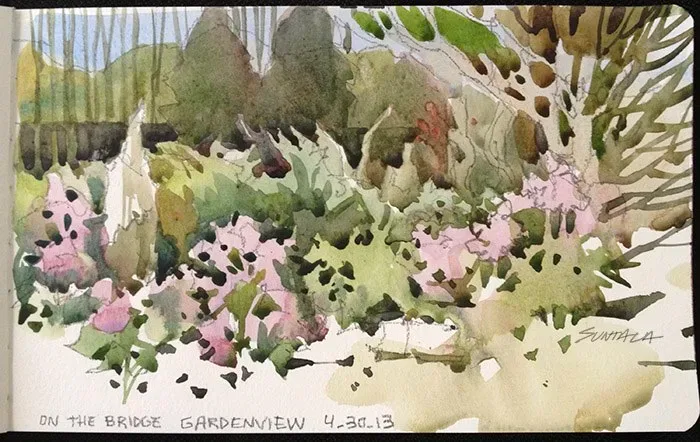 Gardenview Sketch, watercolor on paper, 2013