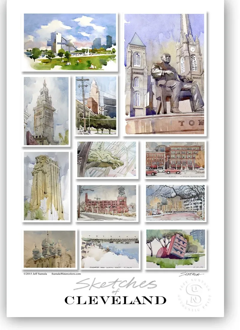 Sketches of Cleveland II 13x19 Print