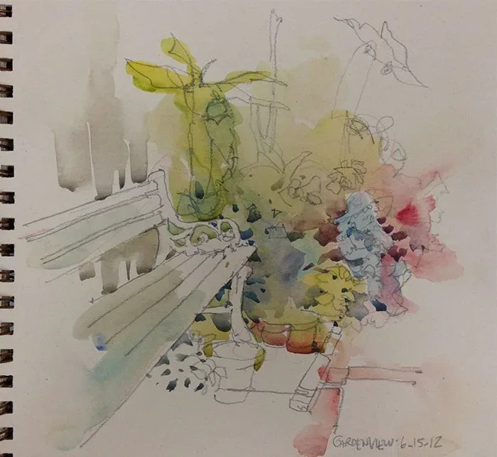 Gardenview, watercolor on paper, 2013